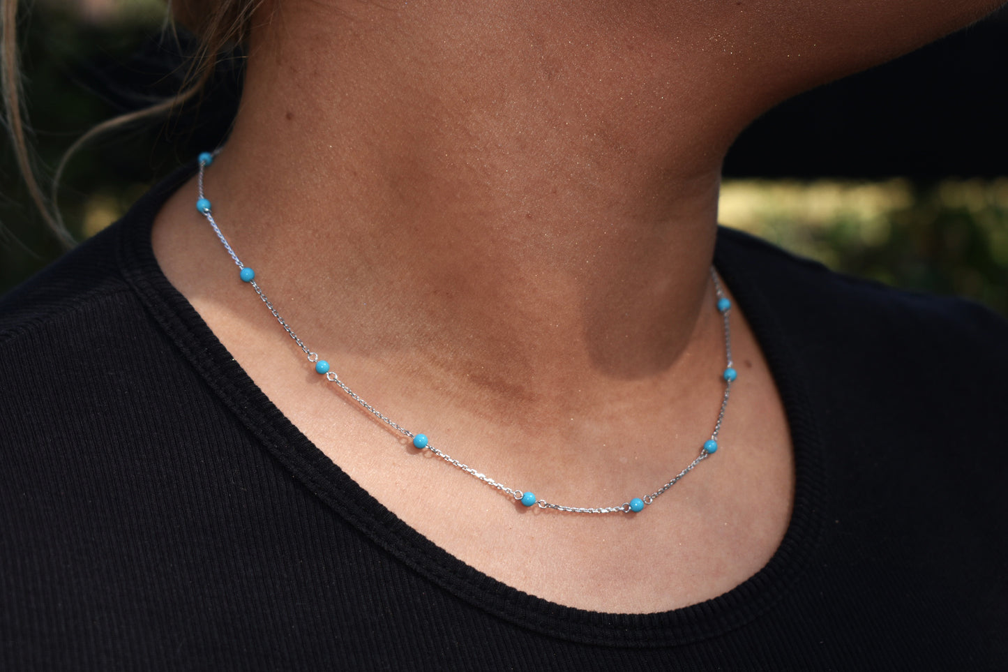 Protect Your Energy Blue Beaded Necklace